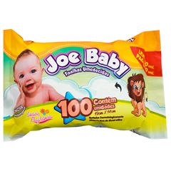 Toalha Umedecida Joe Baby Folhas com 100 Unidades