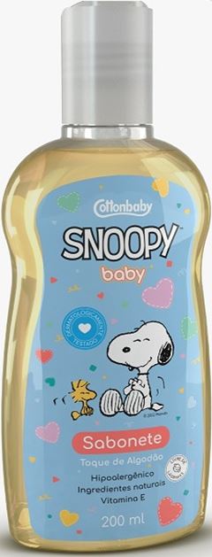 Sabonete Líquido Infantil Cottonbaby Snoopy Toque de Algodão 200ml