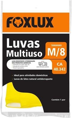 Luva Multiuso Foxlux Látex M 1 Par