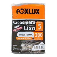 Saco para Lixo Foxlux 200L Almofada com 5 Unidades