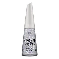 Esmalte Risqué Livre para Brilhar Glitter Prata Capricha no Glow 8ml