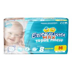 Fralda Descartável Estrelinha Max Regular Tamanho M com 8 Unidades