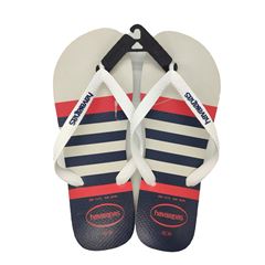 Sandália Havaianas Top Náutico Branco/Branco/Marrom 43/44