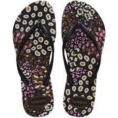 Sandália Havaianas Slim Animado Preto/Rosa/Limão 39/40