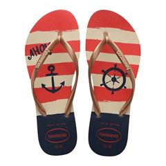 Sandália Havaianas Slim Náutico Bege Palha/Rose Gold 39/40