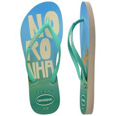 Sandália Havaianas Slim Postcard Bege Palha 33/34