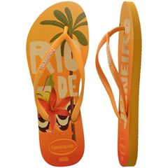 Sandália Havaianas Slim Postcard Amarelo Pop 33/34