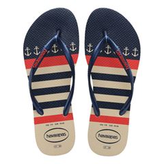 Sandália Havaianas Slim Náutico Bege Palha/Marrom 37/38
