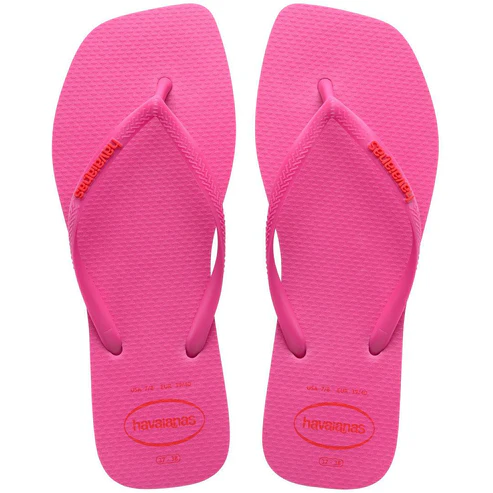 Sandália Havaianas Slim Square Rosa Flux 33/34