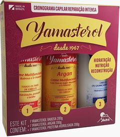 Kit Multifuncional Yamasterol Babosa + Argan + Proteína do Seda