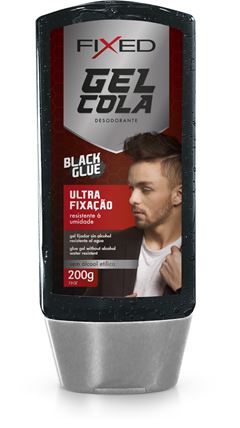 Gel Cola Desodorante Fixed Preto 200g