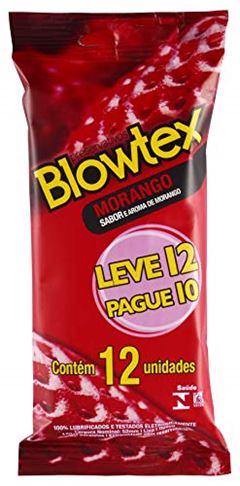 PRESERVATIVO BLOWTEX MORANGO COM 12 UNIDADES PROMOCAO