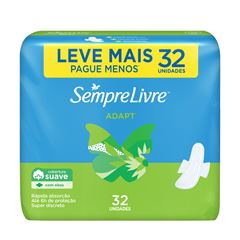 ABSORVENTE SEMPRE LIVRE ADAPT SUAVE COM ABA 32 UNIDADES