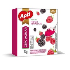 Gelatina Zero Apti Frutas Vermelhas Com 12 Unidades