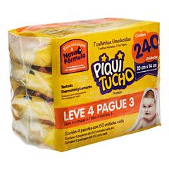 Toalha Umedecida Piquitucho Premium Leve 4 Pague 3 com 60 unidades