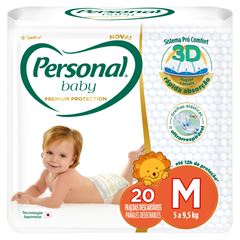 Fralda Descartável Personal Premium JB Médio 20 Unidades