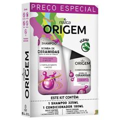 Kit Origem Shampoo 325ml + Condicionador 180ml Bomba de Ceramidas