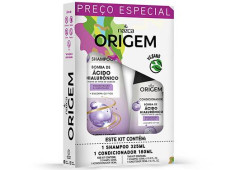 Kit Origem Shampoo 325ml + Condicionador 180ml Bomba De Acido Hialurônico