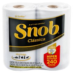 Papel Toalha Snob Hiper Folha Dupla 2x240 Folhas