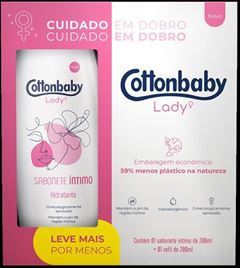 Kit Sabonete Líquido Íntimo + Refil Cottonbaby Lady