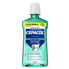 Enxaguante Bucal Cepacol Menta Ice Leve 500ml Pague 350ml