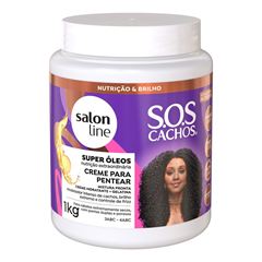 CREME PARA PENTEAR SOS CACHOS MISTURINHA PRONTA SUPER OLEOS SALON LINE 1KG