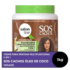 Creme Para Pentear Salon Line SOS 5 em 1 Óleo de Coco 1kg