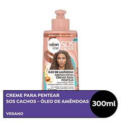 CREME PARA PENTEAR SOS CACHOS CREME PARA PENTEAR OLEO DE AMENDOAS SALON LINE 300ML