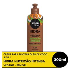 CREME PARA PENTEAR HIDRA OLEO DE COCO 3 EM 1 SALON LINE 300ML