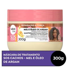 MASCARA DE TRATAMENTO SOS CACHOS MANTEIGA EXTRANUTRITIVA MEL E OLEO DE ARGAN SALON LINE 300G