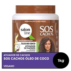 ATIVADOR DE CACHOS SOS CACHOS OLEO DE COCO SALON LINE 1KG