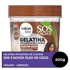 GELATINA SOS CACHOS ATIVADORA DE CACHOS OLEO DE COCO SALON LINE 400G