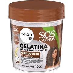 GELATINA SOS CACHOS ATIVADORA DE CACHOS OLEO DE COCO SALON LINE 400G