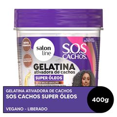 GELATINA SOS CACHOS NUTRITIVA ATIVADORA DE CACHOS SUPER OLEOS SALON LINE 400G