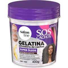 GELATINA SOS CACHOS NUTRITIVA ATIVADORA DE CACHOS SUPER OLEOS SALON LINE 400G