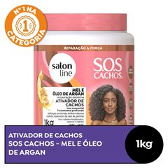 ATIVADOR DE CACHOS SOS CACHOS MEL E OLEO DE ARGAN SALON LINE 1KG