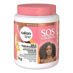 ATIVADOR DE CACHOS SOS CACHOS MEL E OLEO DE ARGAN SALON LINE 1KG