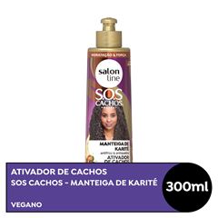 ATIVADOR DE CACHOS SOS CACHOS MANTEIGA DE KARITE SALON LINE 300ML