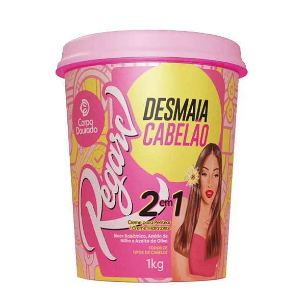 Creme de Tratamento Corporal Dourado Desmaia Cabelão 1kg