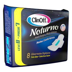 Absorvente Clin Off com Abas Noturno com 32 Unidades