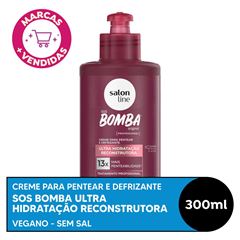 CREME PARA PENTEAR SOS BOMBA ULTRA HIDRATACAO RECONSTRUTORA SALON LINE 300ML