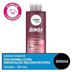 CONDICIONADOR SOS BOMBA ULTRA HIDRATACAO RECONSTRUTORA SALON LINE 300ML