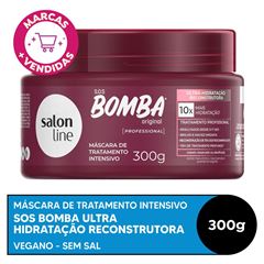 MASCARA SOS BOMBA ULTRA HIDRATACAO RECONSTRUTORA SALON LINE 300G