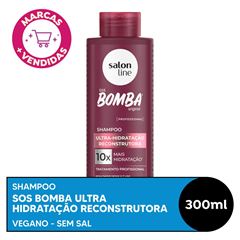 SHAMPOO SOS BOMBA ULTRA HIDRATACAO RECONSTRUTORA SALON LINE 300ML