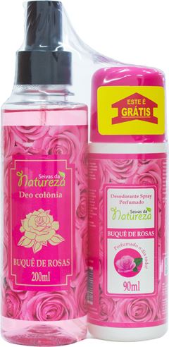 Kit Deodorante Colonia Seivas Da Natura Bouquet Rosas + Spray