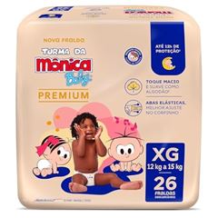 Fralda Descartável Turma da Mônica Premium Econômica XG com 26 Unidades