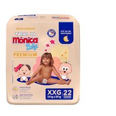 Fralda Descartável Turma da Mônica Premium Econômica XXG com 22 Unidades