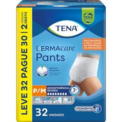 ROUPA INTIMA DESCARTAVEL TENA PANTS DERMACARE TAMANHO P/M COM 32 UNIDADES