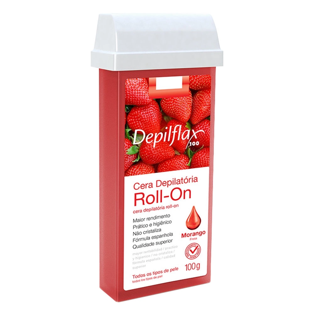 Cera Depilflax Quente Morango Refil