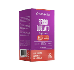 Ferro Quelato Bisglicinato Sanavita 30 Cápsulas
